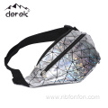 Silver children's Fanny pack Waterproof Silver children's PU Fanny Pack Silver magic PU Graffiti bag